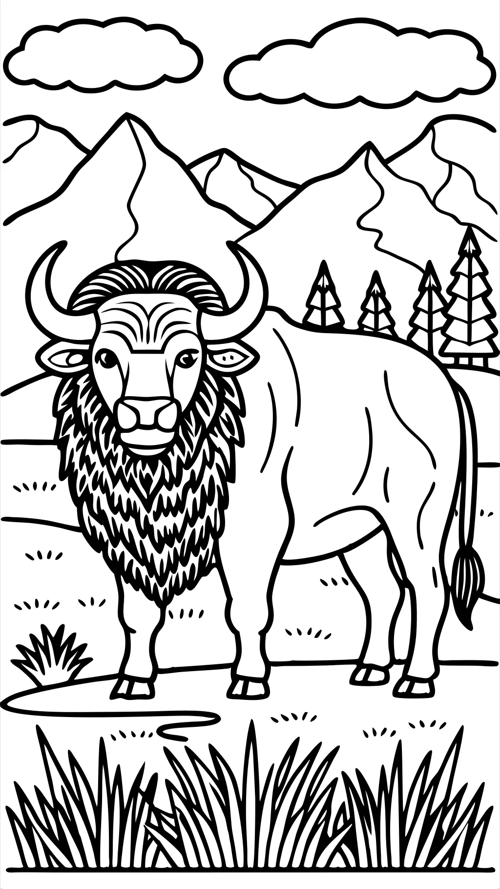 buffalo coloring page